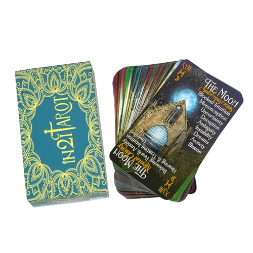 Fortune Telling Tarot Cards, IN2IT Tarot Deck Divination Tools, Standard 78 Card Pack, Board Game for Fate Divination, Party Playing, Spiritual Insight and Entertainment von Uonguon