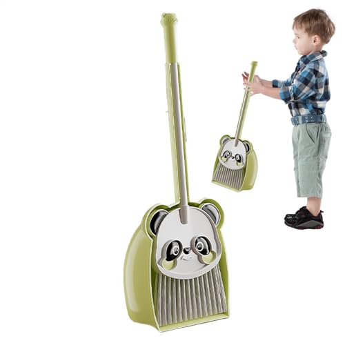 Kids Broom and Dustpan Set, Cute Panda Toddler Broom Combo, Small Cleaning Set Pretend Play, Housekeeping Helper for Home, Kitchen, (Fun Educational) von Uonguon