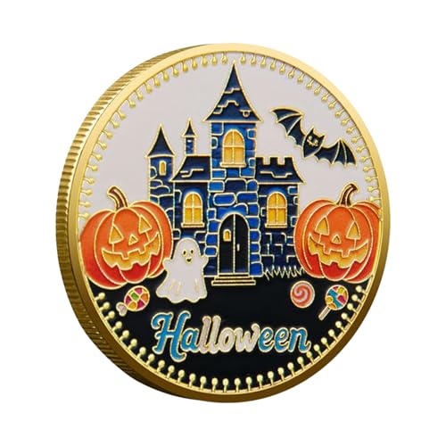 Münzen Halloween, Ghost sammelbare Gedenkmünze für Enthusiasten, Vintage Decorative Souvenir mit gruseligem Design, Sammlergeschenk für Home Tischschränke Party Urlaub von Uonguon