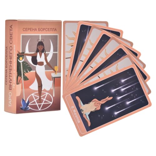Oracle Tarot Cards, 78 Stücke Wahrsagendeck für Anfänger, Astrologie -Meditation mit mystischen Glücksspielwerkzeugen, tragbare spirituelle Karte für Erwachsene, Kinder, Sammler von Uonguon