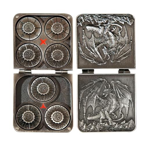RPG -Würfel -Set, solide polyedrische Gamings -Kollektion mit magnetischer Speicherung für Rollenspiele, EIN ausgeprägtes schweres Design mit ausgewogener Funktion, Metallzubehör für Dungeons Dragons von Uonguon