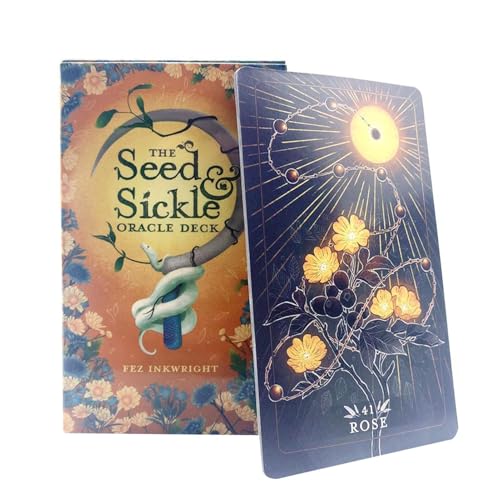 Seed Sickle Orakeldeck, Standard-Tarot-Decks, Wahrsagungswerkzeuge, Schicksals-Lesekarten, Unterhaltung und Wahrsagen-Spiel, ideal für Partys, spirituelle Verwendung, soziale Zusammenkünfte von Uonguon