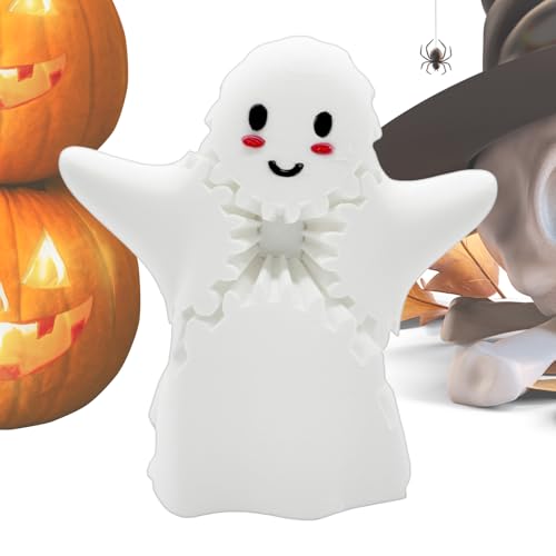 Spielzeuggefahr, sensorische Zahnräder Geisterfigur für Stressabbau, Halloween -Schreibtischverzierung, Entspannungshilfe mit Zappelfunktion, gruseliges Spielzeug für Büroreisen, weißer Plastik, Gesch von Uonguon