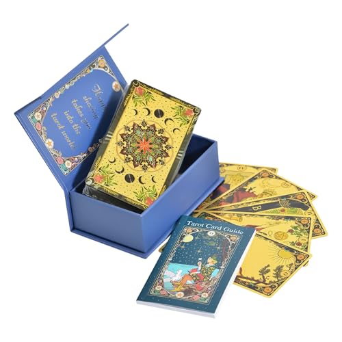 Tarot Card Deck, 80 Pieces Girl Board Game Set, Illustrated Playing Guide with Step by Step Instructions, Colorful Spiritual Tool, Ideal for Women, Men, Kids, Boys, Girls, Family Fun, Daily Use von Uonguon