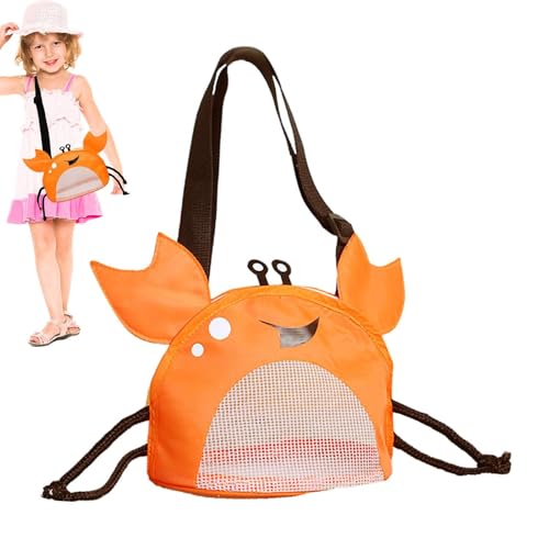 Uonguon Beach Bags, Reusable Crab Design Tote, Pool Pouches with Zipper, Sturdy Construction, Sand Toy Storage, (11.02x7.09x0.39 Inches), Great for Kids, Shell Hunting and Shore Accessories von Uonguon