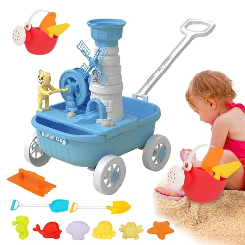 Uonguon Beach Toys, 14 Pieces Sand Castle Building Kit, Marine Animal Molds, Trolley Cart, Water Wheel, Watering Can, Shovels, Rakes, Outdoor Fun Play Set for Boys and Girls, Sturdy Design Uonguon Beach Toys, 14 Pieces Sand Castle Building Kit, Marine Animal Molds, Trolley Cart, Water Wheel, Watering Can, Shovels, Rakes, Outdoor Fun Play Set for Boys and Girls, Sturdy Design von Uonguon