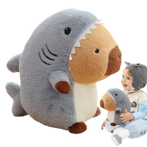 Uonguon Capybara Plush, Reversible Shark Capybara, 13.7 Inches Stuffed Cushion Toy Aesthetic Craft Ornament, Cute Soft Cuddly, Cartoon Animal Pillow for Home Desktops Display von Uonguon