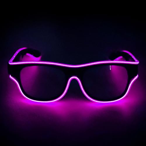 Uonguon LED Glasses Party, LED Sunglasses, 6.3x2.05 Inches Bright Flashing Lights, Lightweight Comfortable Fit, Luminous Eyewear Accessories for Kids Adults Dance Cosplay Birthday Use von Uonguon