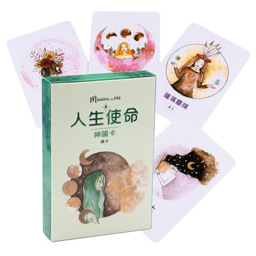 Uonguon Oracle Cards Deck, modernes Wahrsagungswerkzeug, chinesische Version, spirituelles Bestätigungs-Set, Weisheit im Taschenformat für Meditation, Gothic-Göttin & Feen-Thema-Tarot von Uonguon