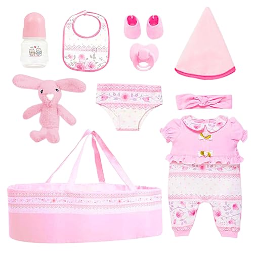 Wiedergeborene Babys Doll Stoffe, Flaschen Schnuller Kleidung für 18 Zoll Puppen, realistisch vorgetäuschte Spielzubehör mit Krippen, Kindergarten für Mädchen Home Kindergarten Geburtstag Urlaub Wiedergeborene Babys Doll Stoffe, Flaschen Schnuller Kleidung für 18 Zoll Puppen, realistisch vorgetäuschte Spielzubehör mit Krippen, Kindergarten für Mädchen Home Kindergarten Geburtstag Urlaub von Uonguon