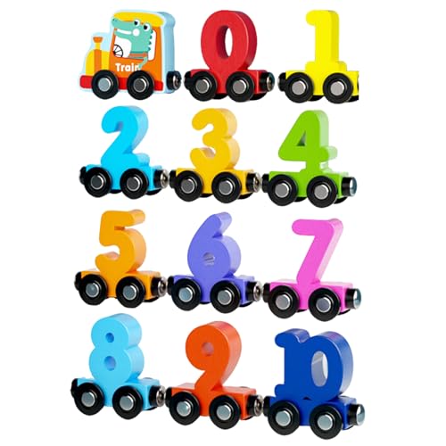 Wooden Train Set, Train Toy, Interactive Activities Sturdy Smooth Wood Design, Shape and Color Recognition, for Children, Unisex, 1.97x2.36x0.47 Inches von Uonguon