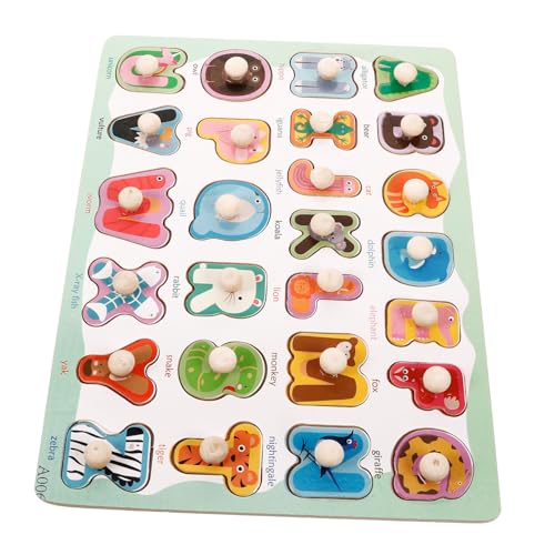Uonlytech 1 Satz Alphabet Board für Holzpuzzle Lernspielzeug zur Konzentration und Kognitiven Fähigkeiten für Vorschulkinder Farbenfrohes Design für Spielerisches Lernen von Uonlytech