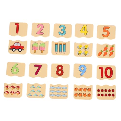 Uonlytech 1 Satz Zahlen passendes Puzzlematte Kinderspielzeug -Puzzle- -Rätsel Nagel-Puzzles aus Holz Holzpuzzles für Kleinkinder Holzrätsel hölzern von Uonlytech
