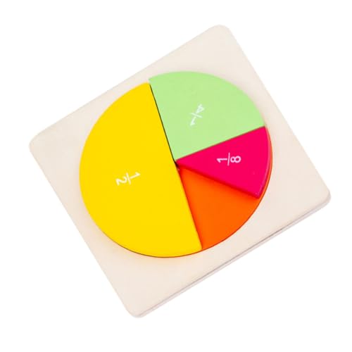 Uonlytech Pädagogisches Bruchkreis Lernset für Kinder 1Stück Farbenfrohe Holzpuzzles Visuelles Mathematikspielzeug für Vorschule und Grundschule von Uonlytech