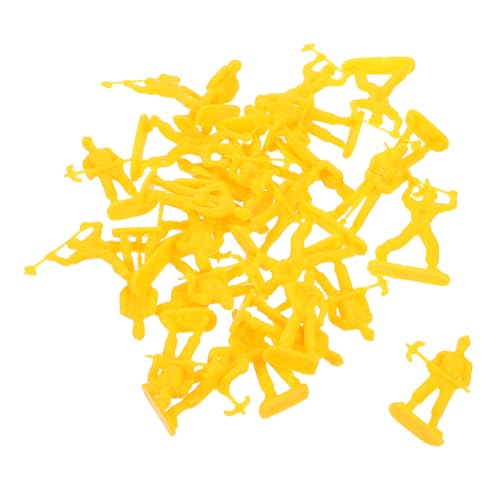 Uonlytech 100 Stück Simulationsmodell Puppe Puppenhausfiguren Menschen Simulation Arbeiterfiguren Miniatur Arbeiterfigur Bauarbeitermodell Miniatur Arbeiterfigur Gelber Kunststoff von Uonlytech