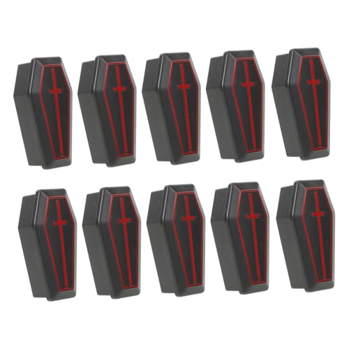 Uonlytech 10Er-Boxen Halloween-Requisiten Halloween -Dekorationen Halloween-Partygeschenke Herbstdekoration Halloween-Sargschmuck Sargverzierung Plastik Schwarz Uonlytech 10Er-Boxen Halloween-Requisiten Halloween -Dekorationen Halloween-Partygeschenke Herbstdekoration Halloween-Sargschmuck Sargverzierung Plastik Schwarz von Uonlytech