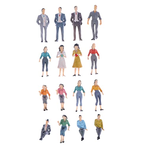 Uonlytech 16 Stück Miniatur Figuren Bunte Mini Menschen für Mini Häuser Sandtisch Zubehör Zufällige Farben für Architekturprojekte und Dekorationen Zufällige Farbe von Uonlytech