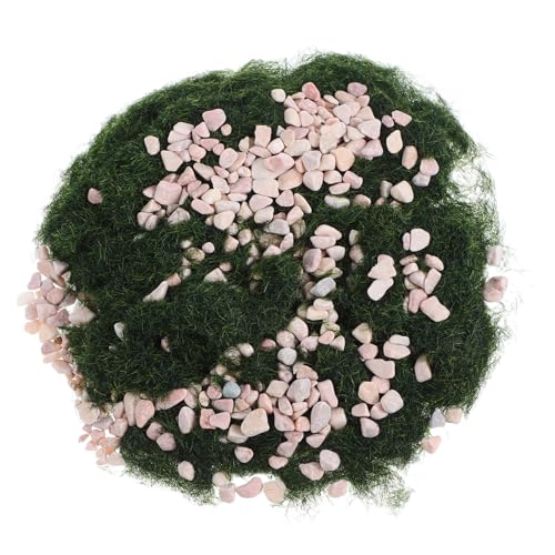 Uonlytech 1Satz Kunstrasenunterlage für Modelleisenbahn und Dunkelgrünes Graspulver Steine DIY Gartenzubehör für Projekte von Uonlytech