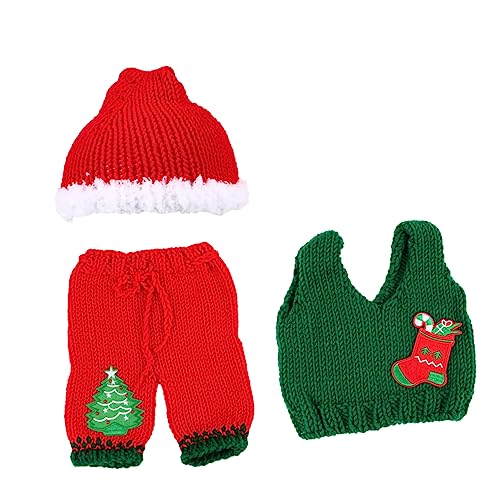 Uonlytech 1Satz Strick Foto Outfit Für Neugeborene Weihnachtskostüm Für Bezaubernde Fotos Teiliges Set Aus Hochwertigem Strickmaterial Für Festliche Fotografie Sessions von Uonlytech