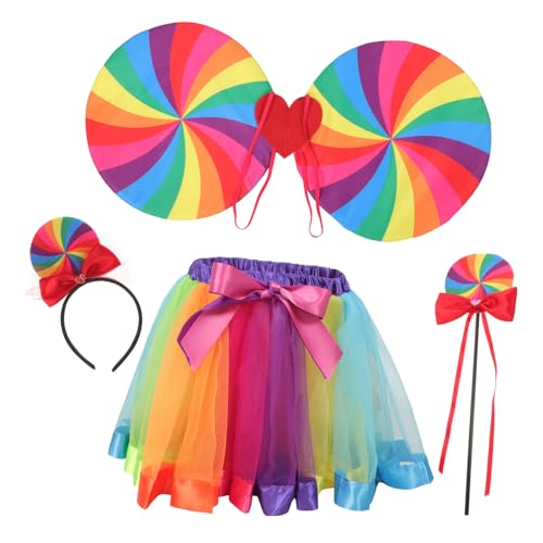 Uonlytech 1satz Mädchen Regenbogen Kostüm Mit Haarreif Tüllrock Zauberstab Und Flügel Für Cosplay Und Mottopartys Leicht Und Für Kinderfeste Und Uonlytech 1satz Mädchen Regenbogen Kostüm Mit Haarreif Tüllrock Zauberstab Und Flügel Für Cosplay Und Mottopartys Leicht Und Für Kinderfeste Und von Uonlytech