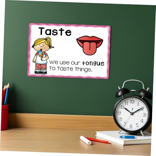 Uonlytech 2 Sätze Frühpädagogische Fünf Sinnes Karten für Kognitive Entwicklung Sicher Wiederverwendbar für Zuhause und Kindergarten von Uonlytech