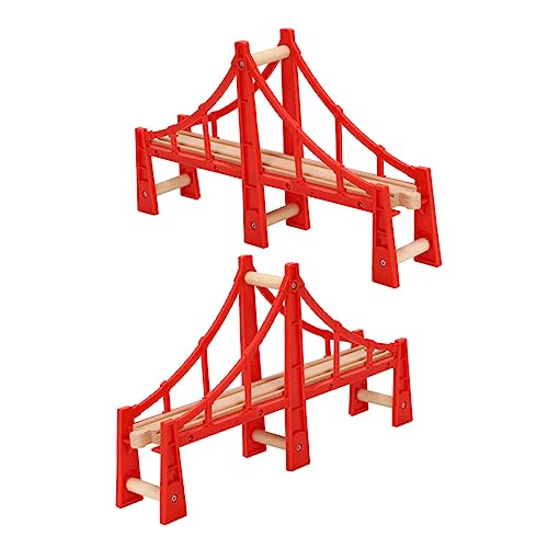 Uonlytech 2 Stück Holzspielzeug für Eisenbahnen Doppelte Hängebrücken Zubehör für Holzeisenbahn für Fördert und Motorische Fähigkeiten Uonlytech 2 Stück Holzspielzeug für Eisenbahnen Doppelte Hängebrücken Zubehör für Holzeisenbahn für Fördert und Motorische Fähigkeiten von Uonlytech