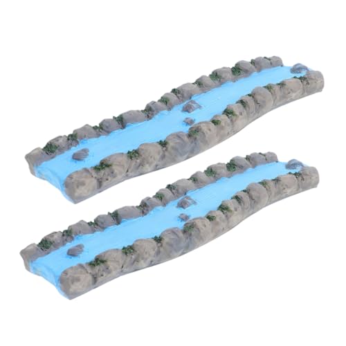 Uonlytech 2 Stücke Harz Miniatur Stream Für Sand Tisch Dekoration Fee Garten Fluss Zubehör Garten Wasser Funktion Puppenhaus Landschaft Decor von Uonlytech