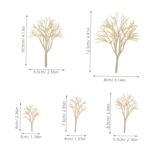 Uonlytech 20 Stück Gebäudemodellbaum Gefälschtes Baummodell DIY-Modell Eines Sandtisches Baumbasisdekorationen Modelllandschaftsbaum Bäume Zum Basteln Mini Gefälschter Baum Plastik Beige von Uonlytech