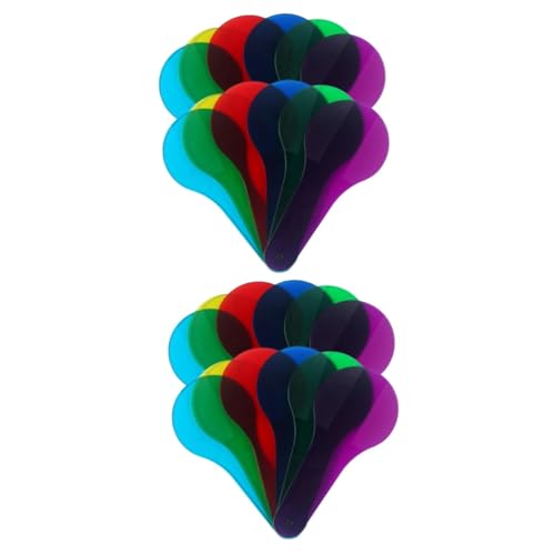 Uonlytech 24 STK Farbige durchscheinende Folie farbige Paddel -Spielzeug Spielzeuge fokussiert Werkzeug Kinderspielzeug physische Filterplatten farbdurchlässiger Film mischen Suite von Uonlytech