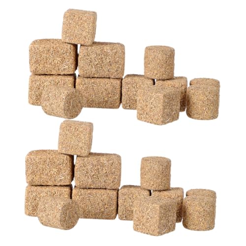 Uonlytech 24 Stück Mini-heuhaufen-Modell Garten-heuhaufen-Ornament Szene Heuhaufen Ornament Miniaturstroh Dekoratives Heu Puppenhauszubehör Heuballen Zur Dekoration Holz Light Brown von Uonlytech