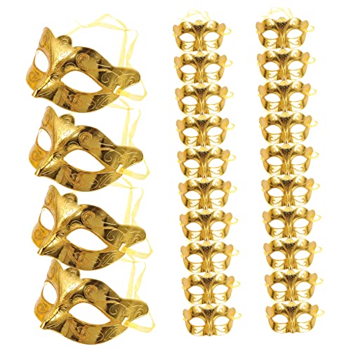 Uonlytech 24 Stück Teiliges Mini Masken Goldfarben für Halloween Karneval Cosplay Party Masquerade Ball Maske für Erwachsene Damen Partyzubehör Sicher und Auffällig Uonlytech 24 Stück Teiliges Mini Masken Goldfarben für Halloween Karneval Cosplay Party Masquerade Ball Maske für Erwachsene Damen Partyzubehör Sicher und Auffällig von Uonlytech