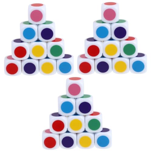 Uonlytech 3 Sätze Farbige Lernwürfel Interaktive Acrylwürfel Für Farbunterricht Und Brettspiele Kindersichere Leichtgewichtige Und Handliche Design Für Kreatives Lernen 30 Stück * 3 von Uonlytech