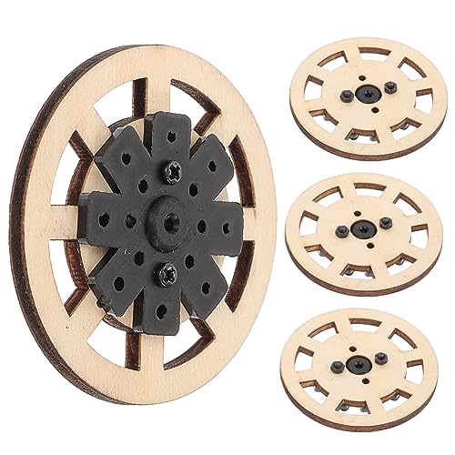 Uonlytech 4 Stück Holzräder für Spielzeugautos DIY Radersatz für Ferngesteuerte Autos Robuste Langlebige Spielzeugautoteile für Bastelprojekte und Kinderhobby von Uonlytech