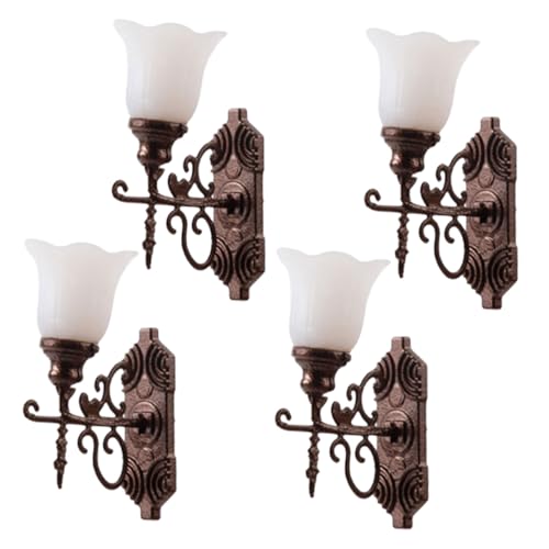 Uonlytech 4 Stück Miniatur Wandlampe Mini DIY Modellbeleuchtung für Sandtisch Landschaftsdeko Mini Haus Lampe LED Weißlicht Antikbronze für Miniaturhäuser und Szenen Uonlytech 4 Stück Miniatur Wandlampe Mini DIY Modellbeleuchtung für Sandtisch Landschaftsdeko Mini Haus Lampe LED Weißlicht Antikbronze für Miniaturhäuser und Szenen von Uonlytech