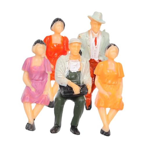 Uonlytech 5 Stück Miniatur Figuren Handbemalt für Architekturmodelle Realistische Sitzende Arbeiter Touristen Modellbau Figuren für Eisenbahn Dioramen Bastelprojekte von Uonlytech