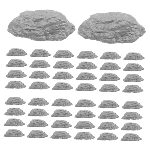 Uonlytech 50 Stück Miniatur Steine Kunststoff Realistische Modellbahnlandschaft Deko für Sandtisch Diorama Zuglandschaft für Garten und Terrarium von Uonlytech