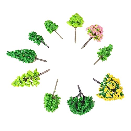 Uonlytech 55 Stück Kleine Baum Modelle winziges Zuhause Miniaturbäume für Puppenhaus Artificial Tree mikrolandschaft DIY Landschaft Landschaft bäume Baummodelle aus Kunststoff Plastik von Uonlytech