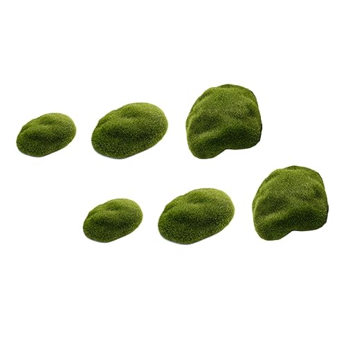 Uonlytech 6 Stücke Simulation Stein Dekorationen Gefälschte Stein Beflockung Garten Ornament Look von Uonlytech