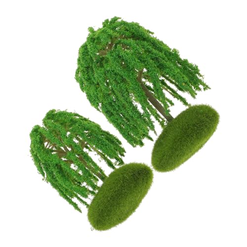 Uonlytech 6 Stück Mikrolandschaftsdekoration Miniaturmodellbäume Landschaftslandschaftsbaummodell Simulierter Landschaftsbaum Mini-baumfiguren Modelleisenbahn-Bonsai-dekor Grün Plastik von Uonlytech