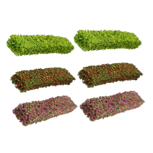 Uonlytech 6 Stück Miniatur-strauchmodell Vegetationsgruppen Buschhaufen Sand-Layout-Modell Bahnlandschaft Miniaturstatisches Grasmodell Grasbüschel Miniaturstrauchstreifen Mini-Baum Plastik von Uonlytech