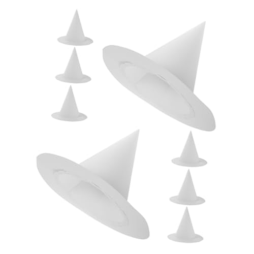 Uonlytech 8 Stück Teiliges Diy Hexenhut aus Weißem Papier für Kindgerechte Halloween Malhüte Leichte Bastelmaterialien für Kreative Gruselige Partydekoration und Interaktive von Uonlytech