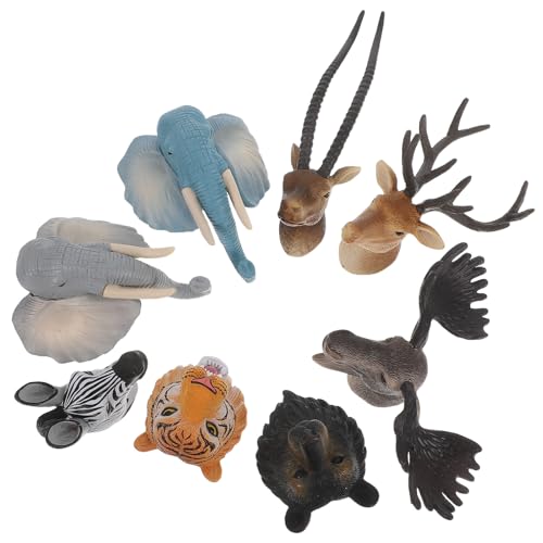 Uonlytech 8-teiliges Tierkopf-Wandbild: Realistische Tier-Simulation, Wanddekoration für Schlafzimmer, Büro, Wohnzimmer – 3D-Skulptur, Kühlschrankaufkleber, Party-Dekoration von Uonlytech