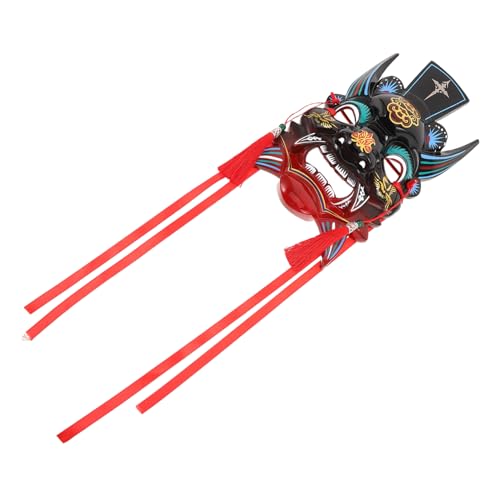 Uonlytech Handgefertigte Chinesische Vollgesichts Maske Handbemalt Langlebige Farben Bequemer Sitz Traditionelle Oper für Cosplay Party und Festivaldekorationen Rote Farbverlaufsvariante von Uonlytech