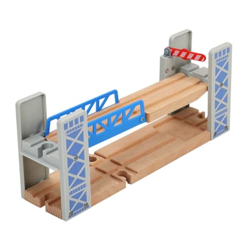 Uonlytech Holzeisenbahn Brücke aus Holz Erhöhter Überweg für Zugschienen Kompatibel mit Montessori Zugspielzeug Robustes Modellbahn Zubehör für Ab Jahren Spielzeugset von Uonlytech