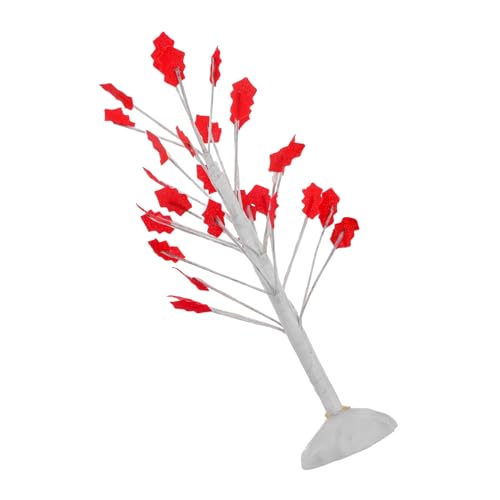 Uonlytech Mini-Baummodell Baumfiguren Baum-Kuchen-Topper Spielzeugbaum künstlicher Eisenbaum Modelleisenbahnbäume Miniaturpflanzen Kleine Bäume gefälschte Bäume Kunststoff rot von Uonlytech