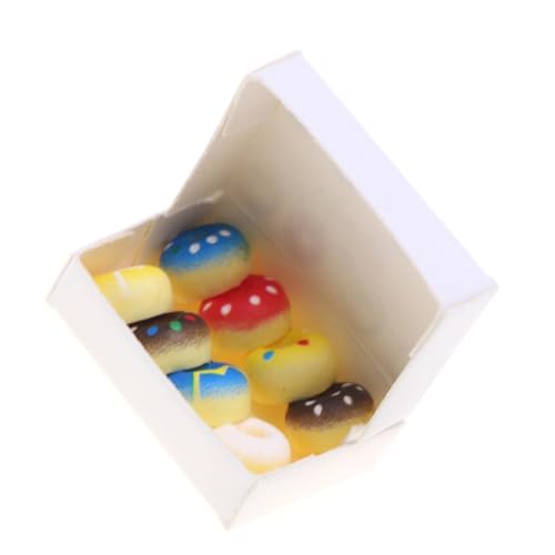 Uonlytech Miniatur Donuts für Puppenhaus Realistisch Gestaltete Fake Food Dekoration Farbenfrohe Mini Dessert Modelle Detailreiche Küchenaccessoires für Teilig von Uonlytech