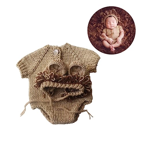 Uonlytech Neugeborenes Kostüm Mit Design Strick Outfit Für Fotoshootings Unisex Für Neugeborenen Fotografie Monate Süße Requisiten Für Kreative Babyfotos von Uonlytech