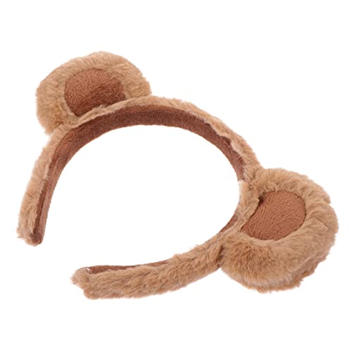 Uonlytech Plüsch Bär Ohren Haarreif Tier Stirnband Kopfschmuck Bär Kopfbedeckung Haarschmuck Kinder Mädchen Damen Karneval Fasching Geburtstag Party Cosplay JGA Kostüm Zubehör von Uonlytech