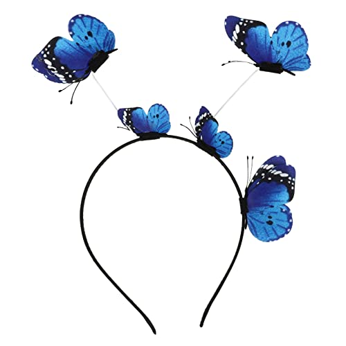 Uonlytech Shake Haarreif Stirnband Party Haarreif Kopfschmuck Haarschmuck Haarspange Haarband Krone Tiara Haarreif Cosplay Party Favors Blau Schmetterlinge von Uonlytech