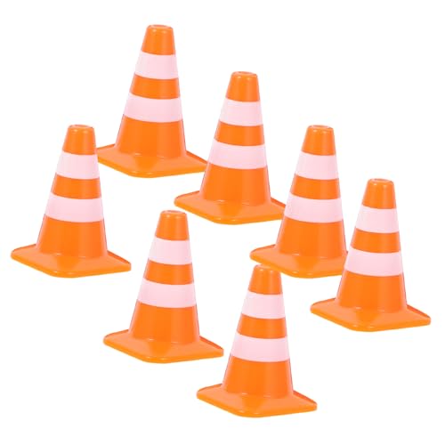 Uonlytech Simulations-Verkehrsschild Miniaturkegel Spielzeug Pädagogisches Straßensperrenschild Spielzeug Orangefarbener Praktischer Sicherheitskegel von Uonlytech